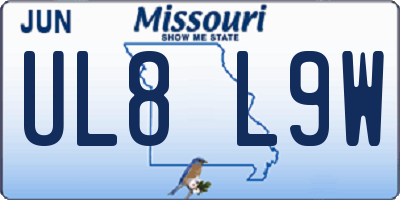 MO license plate UL8L9W