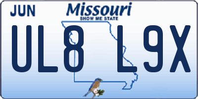 MO license plate UL8L9X