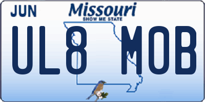 MO license plate UL8M0B