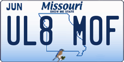 MO license plate UL8M0F