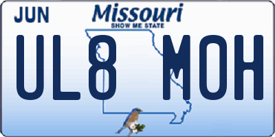 MO license plate UL8M0H