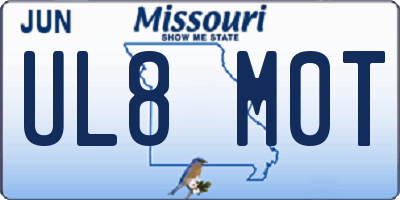 MO license plate UL8M0T