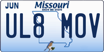 MO license plate UL8M0V