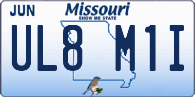 MO license plate UL8M1I