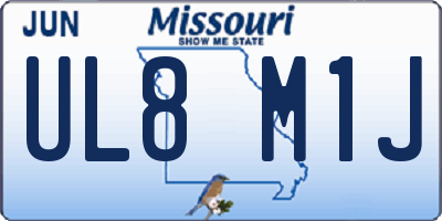 MO license plate UL8M1J