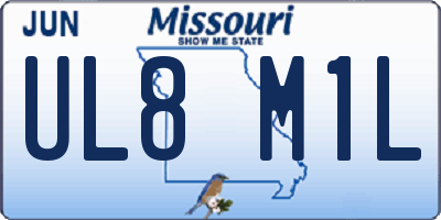 MO license plate UL8M1L
