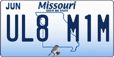 MO license plate UL8M1M