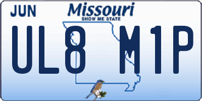 MO license plate UL8M1P