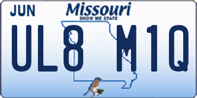 MO license plate UL8M1Q