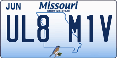 MO license plate UL8M1V