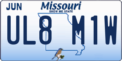 MO license plate UL8M1W