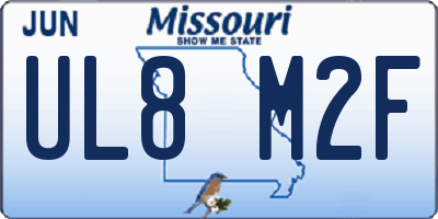 MO license plate UL8M2F