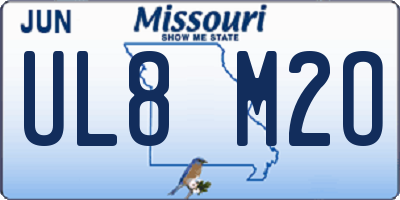 MO license plate UL8M2O