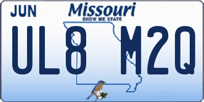 MO license plate UL8M2Q