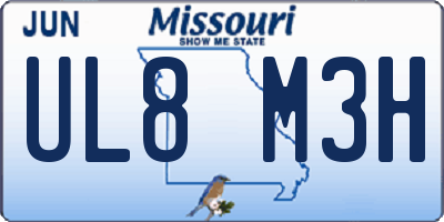 MO license plate UL8M3H