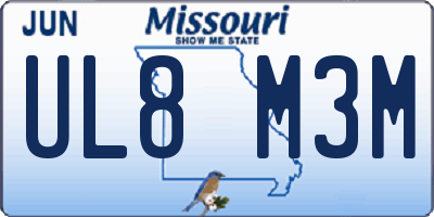 MO license plate UL8M3M