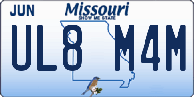MO license plate UL8M4M