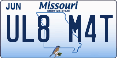 MO license plate UL8M4T