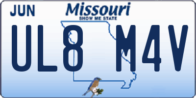 MO license plate UL8M4V