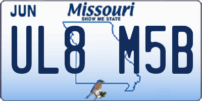 MO license plate UL8M5B