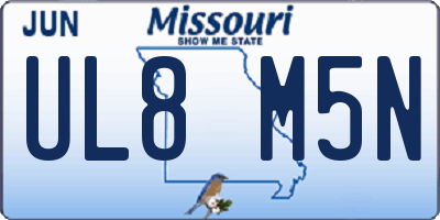 MO license plate UL8M5N