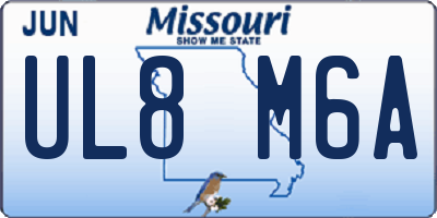 MO license plate UL8M6A