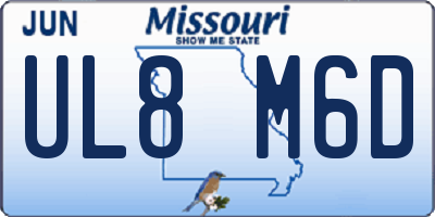 MO license plate UL8M6D