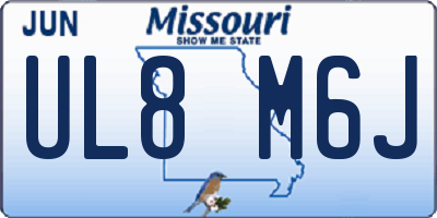 MO license plate UL8M6J