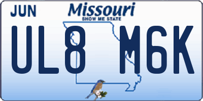 MO license plate UL8M6K