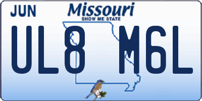 MO license plate UL8M6L