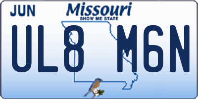 MO license plate UL8M6N