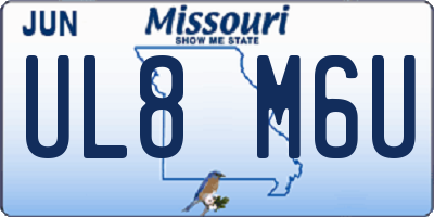 MO license plate UL8M6U