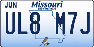 MO license plate UL8M7J