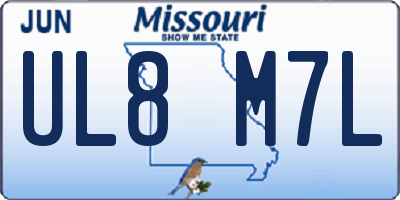 MO license plate UL8M7L