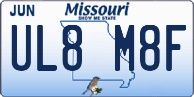 MO license plate UL8M8F