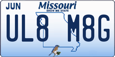 MO license plate UL8M8G