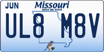 MO license plate UL8M8V