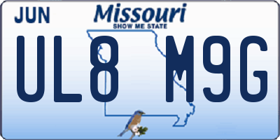 MO license plate UL8M9G