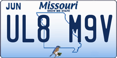 MO license plate UL8M9V