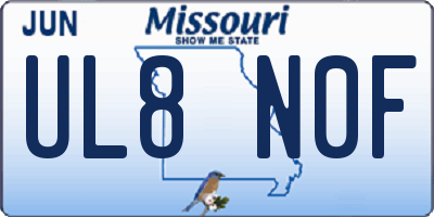 MO license plate UL8N0F