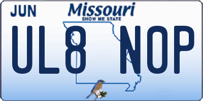 MO license plate UL8N0P