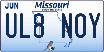 MO license plate UL8N0Y