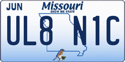 MO license plate UL8N1C