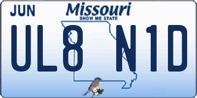 MO license plate UL8N1D