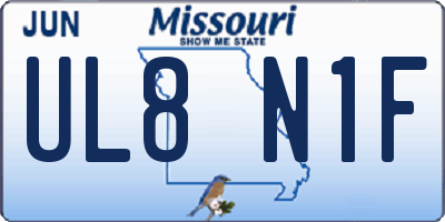 MO license plate UL8N1F