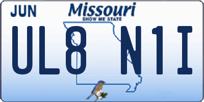MO license plate UL8N1I