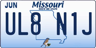 MO license plate UL8N1J