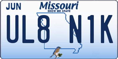 MO license plate UL8N1K