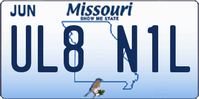 MO license plate UL8N1L