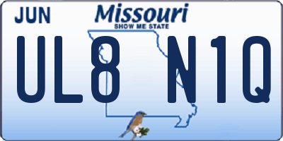 MO license plate UL8N1Q